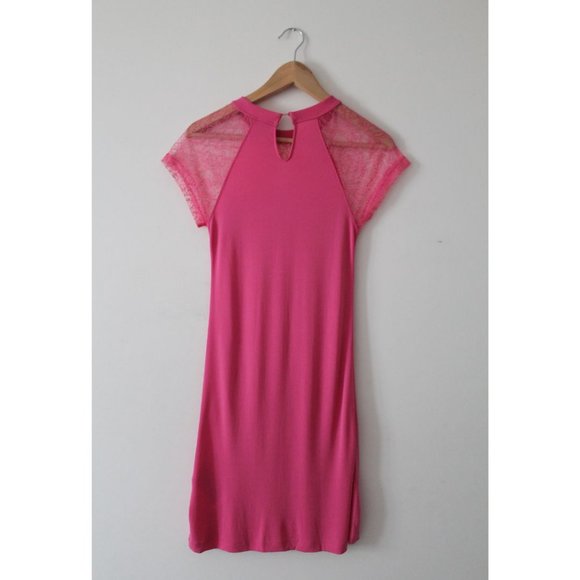 RED Valentino Lace Paneled Raglan Shift Dress Hot Pink Size XS - Picture 3 of 7